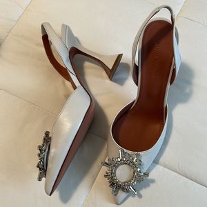 Amina Muaddi leather sling backs